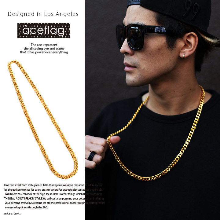 gd嘻哈风情侣古巴金项链