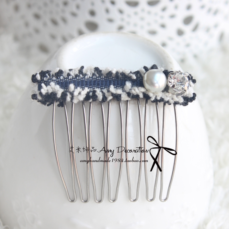 小发梳插梳0七齿丸子头盘发梳小清新别刘海发梳插梳发夹压发插梳