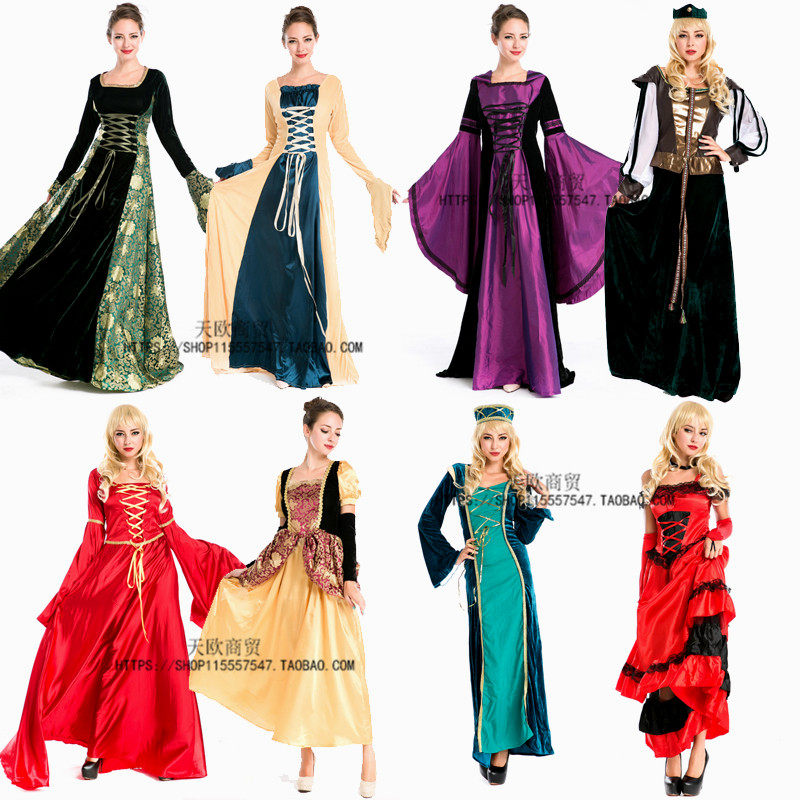 欧洲复古宫廷装公主服装皇后服装长裙舞会贵族女王服礼服话剧歌剧