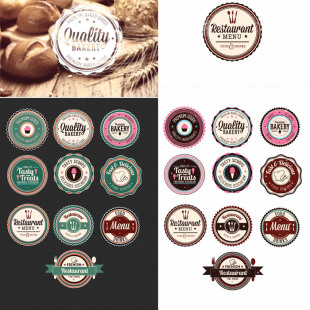 AI设计素材 ASL A2558矢量英文甜品蛋糕饭店菜单标签LOGO装 饰PSD