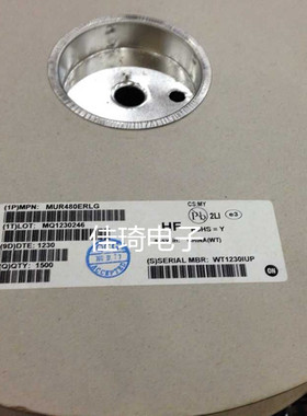 直插MUR480ERLG  (D0-201AD）全新原装ON 现货一盘1500只