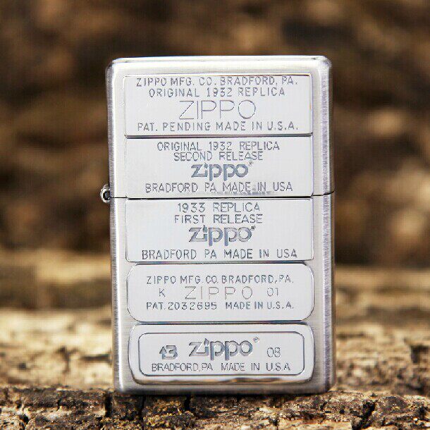 ZIPPO原装正品打火机 镀银盔甲双面双底刻 五代标志 专柜正版限量