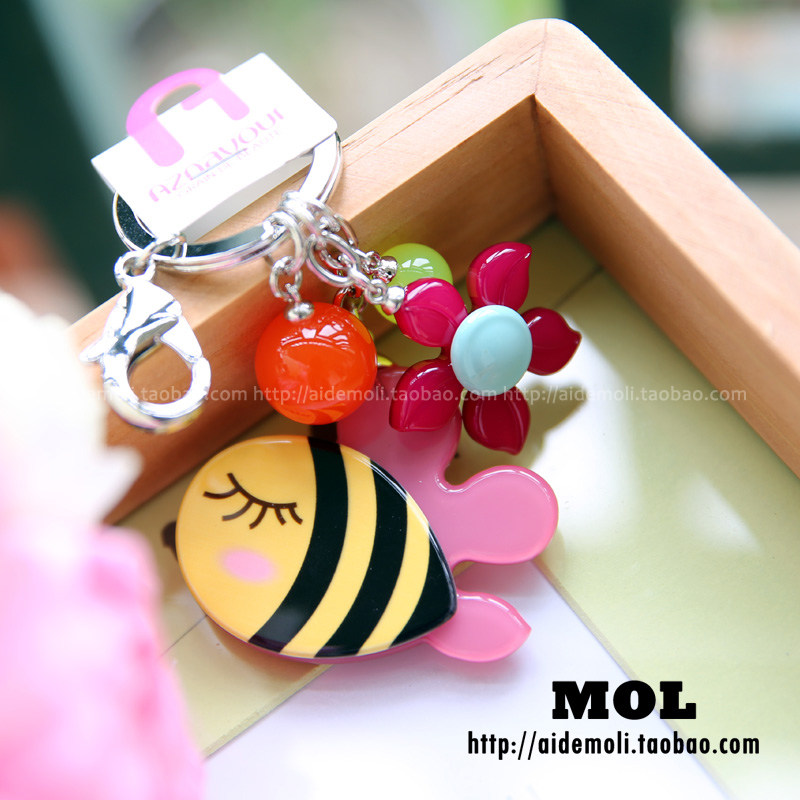 韩国进口 aznavour az   超可爱大号蜜蜂鱼花朵 包挂 钥匙扣