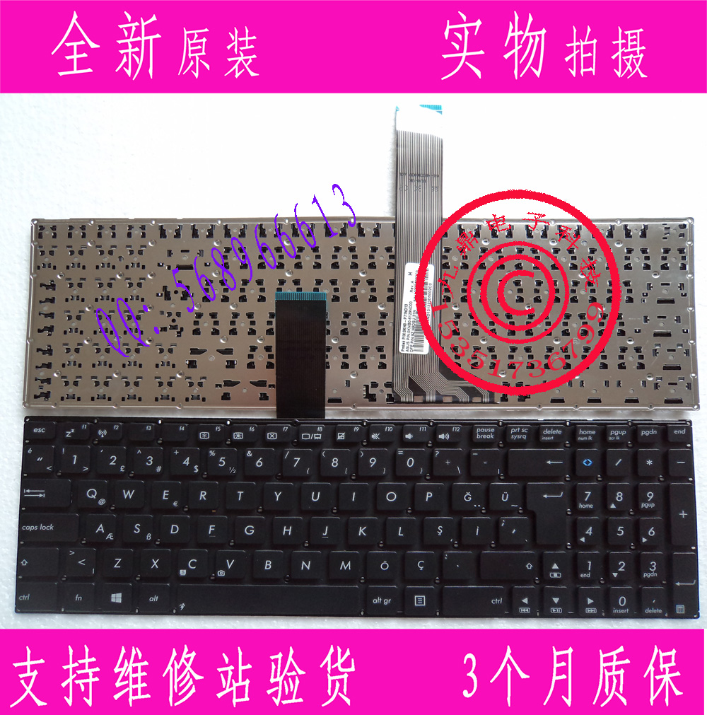 华硕 ASUS K56 K56C K56CM A56C A56 S56C S550C S500C R505C本款键盘为全新原装正品，支持专卖店验货。图片是拍实物图的.英文代用键盘，真正的原装