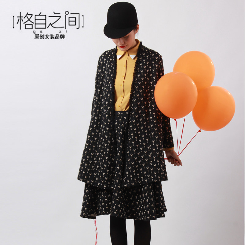 秋冬原创设计品牌女装新款特价复古羊毛呢大衣通勤呢套装女半裙