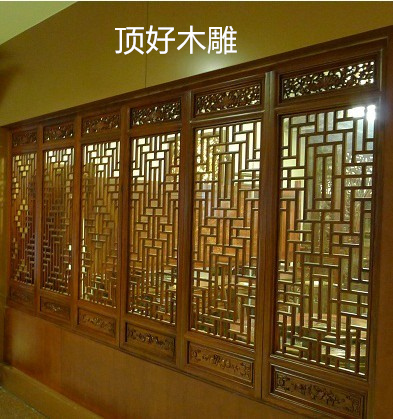 东阳木雕仿古门窗木花窗 隔断屏风玄关装饰 过道吊顶 木花格 花窗