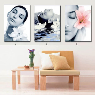 包邮无框画美容院SPA馆女子生活会所壁画人体艺术可加店名