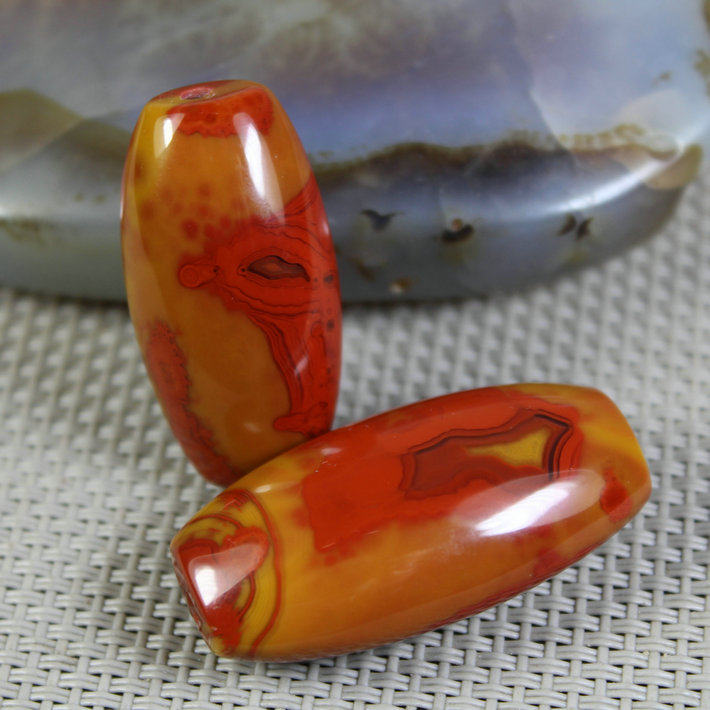 【战国红专营】天然宣化上谷战国红玛瑙精品背云 收藏级 同料对款