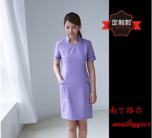 美容院工作服新款美容师服装秋冬装女 连衣裙医疗护士职业装技师