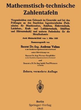 【预订】Mathematisch-Technische Zahlentafeln...