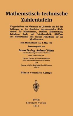 【预订】Mathematisch-Technische Zahlentafeln...