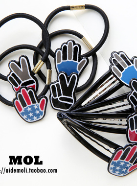 韩国进口 AZNAVOUR AZ  涂鸦二系 手发圈磁铁夹