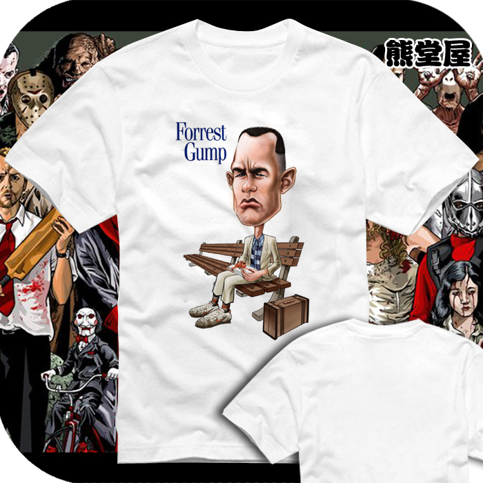 阿甘正传 电影周边汤姆汉克斯纯棉t恤短袖男女衣服