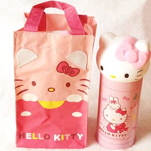 卡通保温杯套水杯袋子 可爱kt猫水壶袋手提包便携环保收纳袋