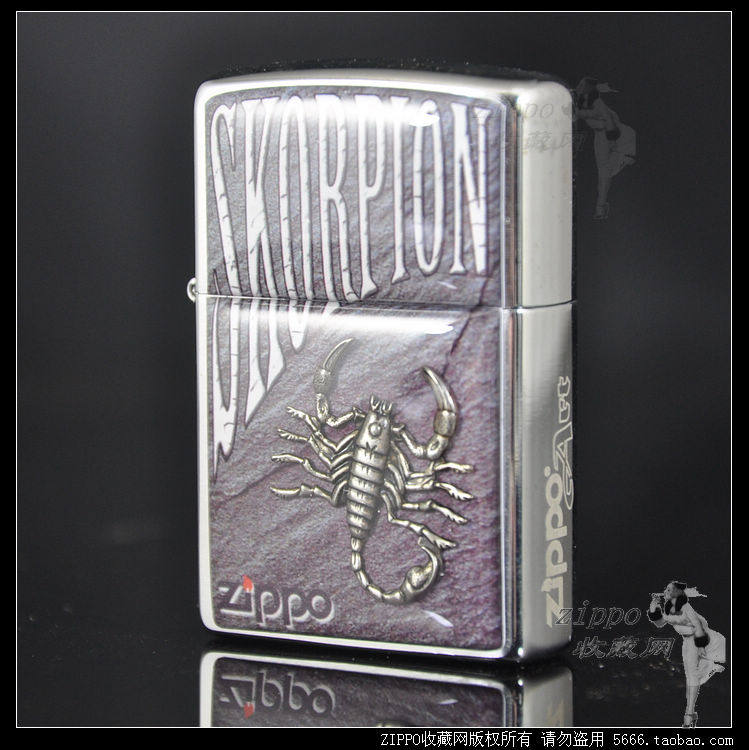 原装ZIPPO 芝宝打火机正版 欧版限量珍藏 树脂贴面立体3D徽章蝎子
