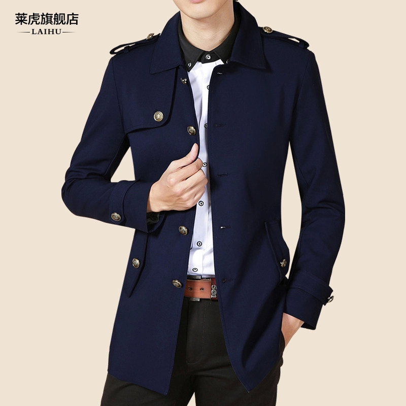 秋季新款男士風衣中長款韓版修身風衣時尚潮流休閑英倫風衣男外套在類目 男裝, 風衣中 - 來自Buy2taobao.com提供專業的淘寶代購服務