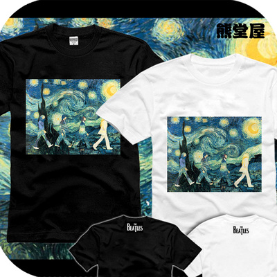 衣服纯棉短袖T恤乐队TheBeatles约翰列侬保罗麦卡特尼