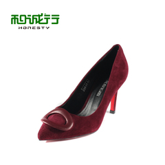 He Chenghang and autumn 2015 fine scrub Sheepskin fashion women's high heel shoes women's shoes 0770049