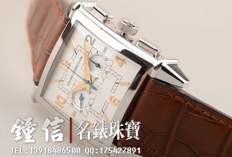 已售出【98新】GP芝柏1945大号白金自动折叠扣男表25820-53-151-BACA