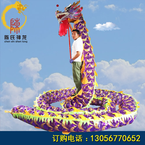 舞龙舞狮立体绣片网眼龙透风比赛龙训练龙 紫色龙女子龙最爱龙灯 - 封面