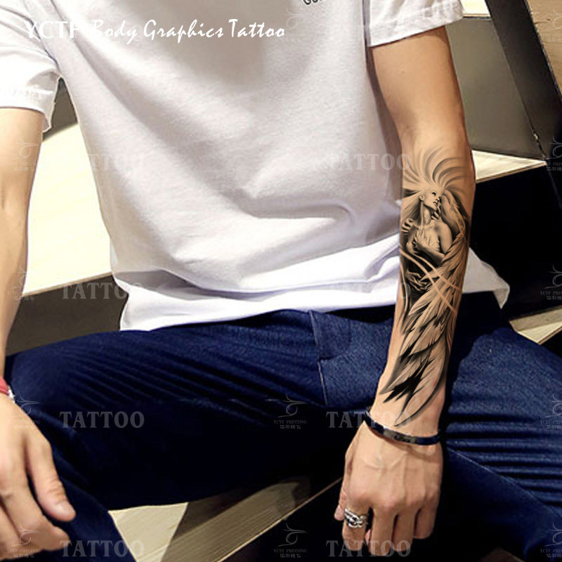 亿彩腾飞天使翅膀花臂纹身贴防水纹身贴水仿真纹身贴纹身贴防水男