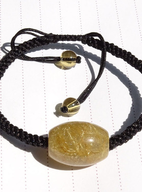 千蕊天然金发晶手绳手工编织红绳