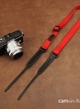 cam-in 可调长度单反数码照相机背带 微单摄影肩带大红色 CAM1835