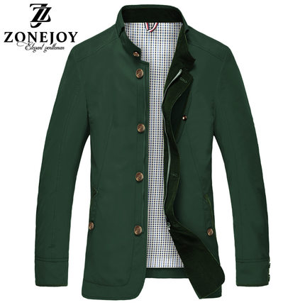 庄爵2017秋夹克男jacket男士中年修身夹克薄款外套立领商务休闲J