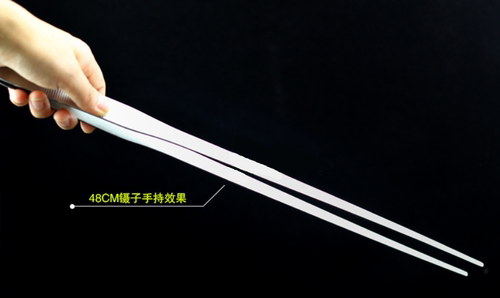 不锈钢水草夹 直弯头长镊子 48cm 水草工具 弯头水草镊子 水草镊