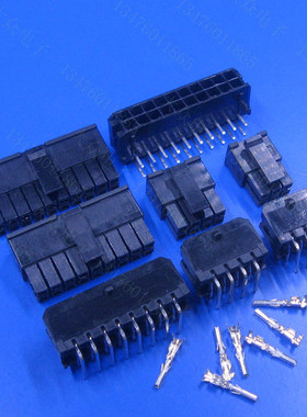 43025-小5569-5557  2*2P3P4P6P7P8P9P10P弯焊板式黑色连接器3.0m