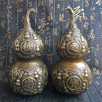 纯铜大号八卦葫芦 办公桌书柜摆件 幸福安康（单只销售）