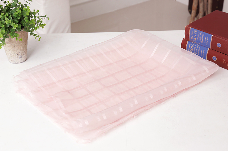 格子服装窗帘韩国透明硬纱