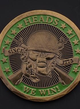 骷髅头复古徽章创意礼物小摆件