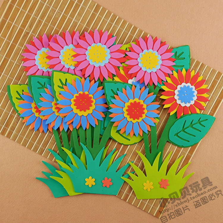kindergarten Classroom decorate metope arrangement Environment Material Science primary school Blackboard Wall stickers foam Flower Three flowersin the Home accessories , Stickers , Wall Stickers  category - from Buy2taobao.com to provide professional Taobao agent buy service