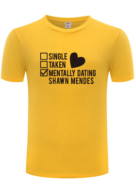 创意男式短袖T恤 Single Taken Mentally Dating - Shawn Mendes