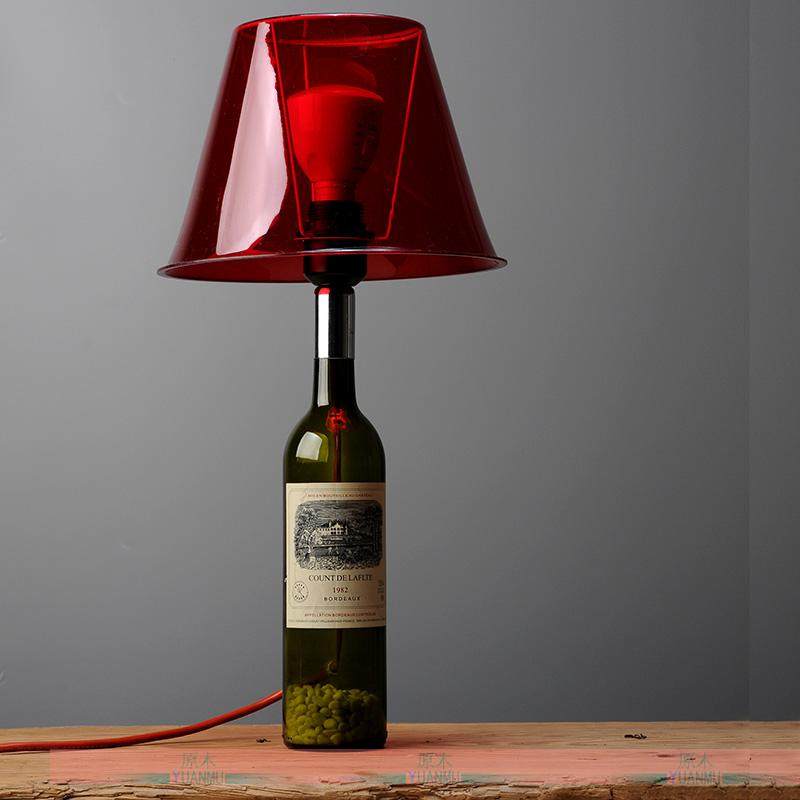 新款台灯酒瓶灯节能灯泡室外书房充电式酒店咖啡店艺术活动不插电