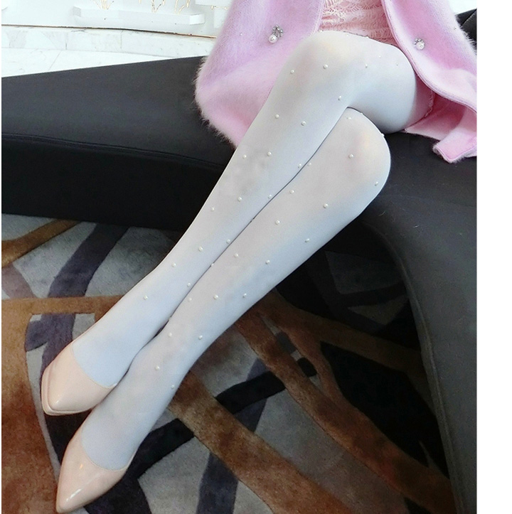 新款竖条纹手工烫钻中厚连裤袜