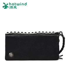 Hot wallet men's horizontal wallets first layer leather rivet zipper note clip wallet 5113W5501