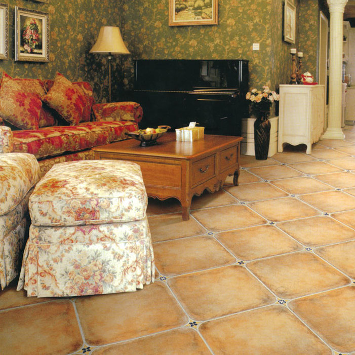 西班牙进口瓷砖 意大利油画地砖 地中海蓝色500*500mm角花复古砖