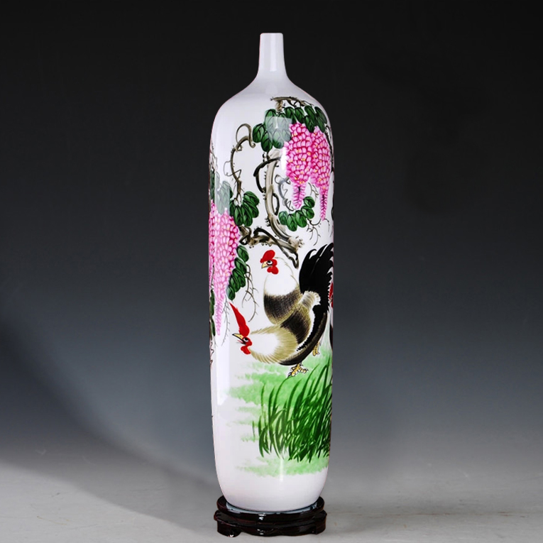 景德镇名家手绘欧式风落地大花瓶