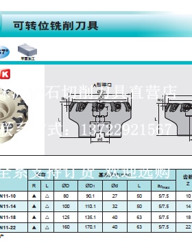 株洲面铣刀盘FMD02-080-A27-PN11-10 FMD02-100-B32-PN11-14