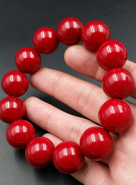 厂家直销仿蜜蜡琥珀中国红手链