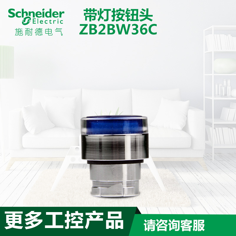 schneider施耐德电气 蓝色带灯按钮头 ZB2BW36C
