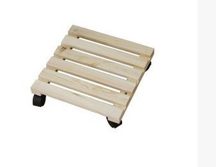 时尚方形阳台移动花架|实木花托|花架 可以移动刹车 主机托