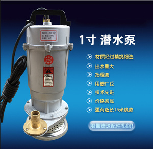 220V单相家用农用1.1k0w 750w高扬程清水抽水机/潜水泵全铜电机