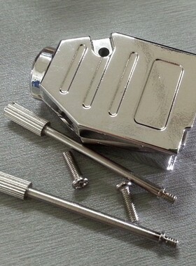 DB9针串口金属外壳HDB15 VGA D-SUB9P装配铁壳 RS232长螺丝锌合金