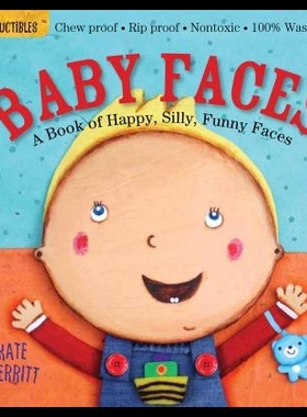 预售 Indestructibles: Baby Face 英文原版 防水无毒可咬婴幼儿玩具书：娃娃脸 进口原版 低幼0-2岁绘本