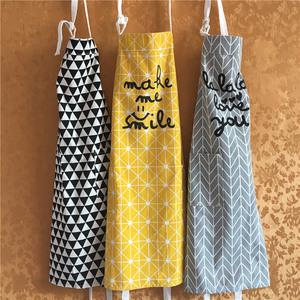 北欧风棉麻围裙 厨房家居清洁护衣男女做饭纯棉围腰 面包店工作服