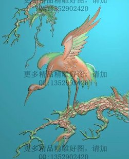 精雕图jdp灰度图浮雕图精品松鹤图2新款檀雕特价仙鹤延年背板门板