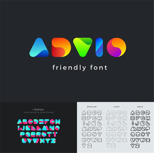 friendly font Advio PS平面设计素材可爱手写英文字体